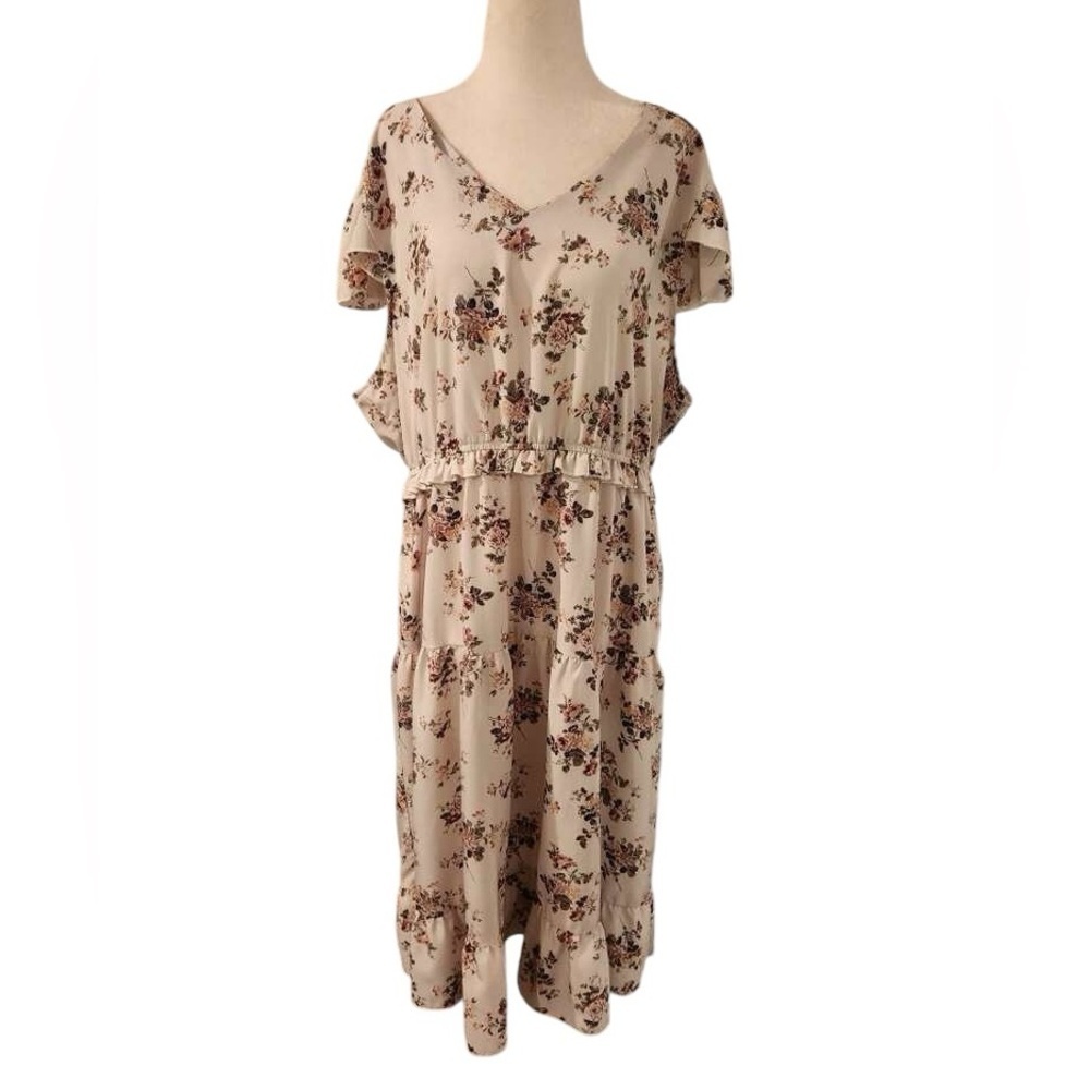 SHEIN Women's Summer Vacation Style Floral Print V-Neck Short Sleeve